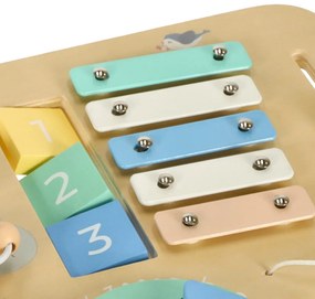 KIK LULILO LUDO drevený Montessori manipulačný stolík 2v1, mätová farba