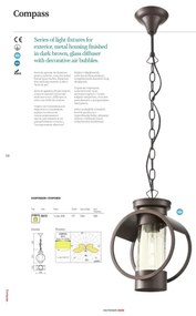 Redo 9573 - Vonkajšia lampa COMPASS 1xE27/42W/230V IP33