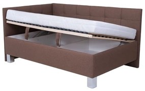 Čalúnená posteľ s matracom a úložným priestorom MARIA PETITE 120x200 cm hnedá