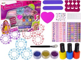 LEAN Toys Veľká súprava na maľovanie nechtov laky nálepky separátory