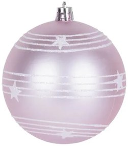 Gule MagicHome Vianoce, 6 ks, zeleno-ružové, matné, s dekoráciou, na vianočný stromček, 8 cm