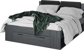 Posteľ 160x200 s čalúneným čelom Galaxy 51 - Dub carbon