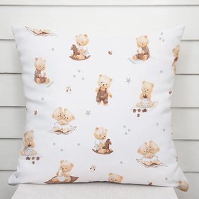 Biante Detská bavlnená obliečka na vankúš Sandra SA-732 Medvedie bábätká na bielom 70 x 90 cm