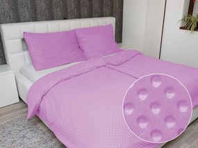 Biante Hrejivé posteľné obliečky Minky TOP 3D bodky MKP-053 Fialová lila Jednolôžko 140x200 a 70x90 cm