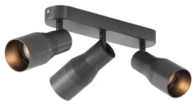 Zaoblené stropné bodové svetlo tmavosivé GU10 50 mm 3-svetlo - Stanley