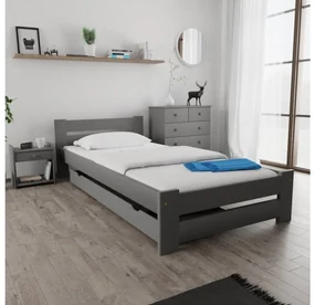 Posteľ Ola 90 x 200 cm, sivá Rošt: Bez roštu, Matrac: Matrac COCO MAXI 20 cm