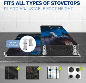 Kryty na sporák v súprave 2 ks z tvrdeného skla 30x52 cm - Maximex