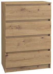 Komoda Malva 4 šuflíky dub artisan