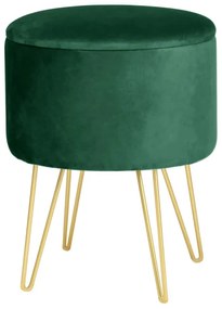 Úložná taburetka LILI fľaškovo zelená