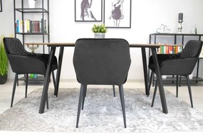 AKCIA Čierna zamatová stolička NOLA II. akosť