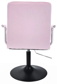 LuxuryForm DESIGN Stolička VERONA VELUR na čiernom tanieri - levanduľa