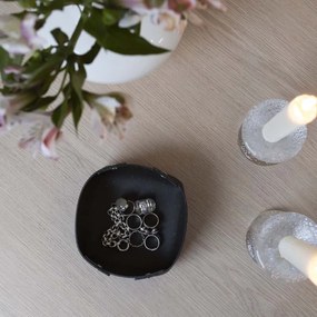 Odkladacia miska z pravej kože Rove, malá / čierna