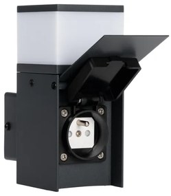 Kanlux 38761-Vonkajší nást. svietidlo so zásuvkou DASTEN 1xG9/11W/230V IP44 čierna