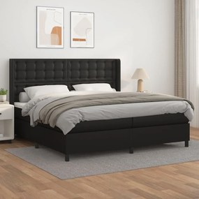 Boxspring posteľ s matracom čierna 200x200 cm umelá koža 3132519