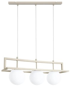 Závesné svietidlo Florence, 3x biele sklenené tienidlo, be/g