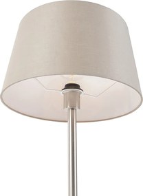 Moderná stolná lampa oceľ s tienidlom taupe 35 cm - Simplo