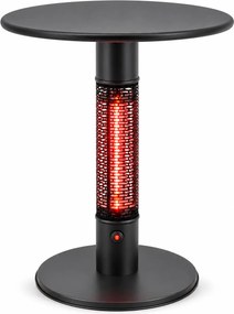 Vyhrievaný terasový stôl s infražiaričom, výška 790 mm, 1500 W, Ø 600 mm, čierny