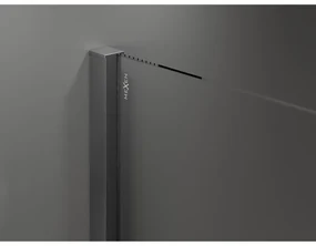 Mexen Velar, sprchový kút s posuvnými dverami 130(dvere) x 80(stena) cm, 8mm číre sklo, grafitová matná, 871-130-080-01-66