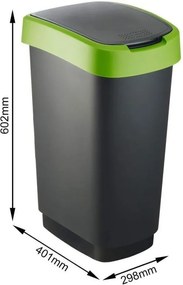 TWIST odpadkový kôš 50 l - strieborný