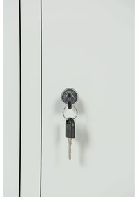 Šatníková skrinka S1 s úložnými boxmi, 4 boxy, 1850 x 300 x 500 mm, cylindrický zámok, zelené dvere