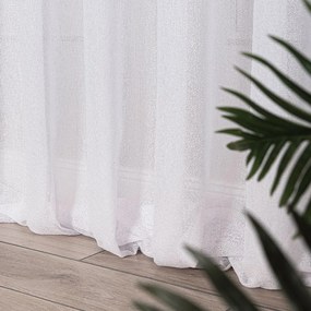 Biela sieťovinová záclona AISHA ukončená olovkom  - šité na mieru
