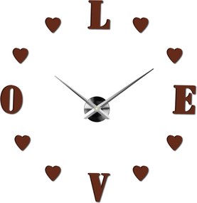 SENTOP | Moderné nalepovacie nástenné hodiny láska | SENTOP 12S011-Wanduhr HEU- analógové