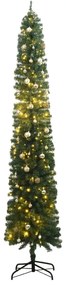 Úzky vianočný stromček 300 LED s guľami 270 cm 3210229