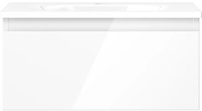 Mexen Orio, kúpeľňová skrinka 50 cm s umývadlom Vela, 1 zásuvka, biela lesklá, 91A10-05023-1-BF00-W23M00