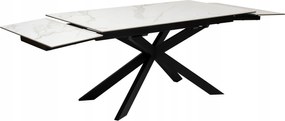 Rozkladací stôl 160/240 cm s mramorovým efektom Boot s keramickou doskou, čierny