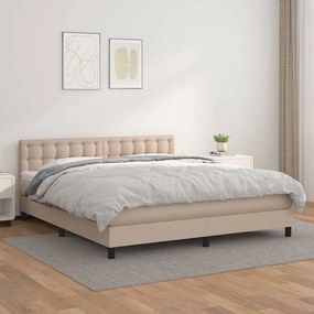 Boxspring posteľ s matracom kapučínová 180x200 cm umelá koža 3141142