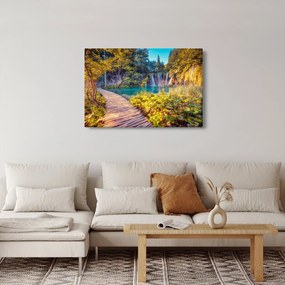 Obraz - Plitvické jazerá, Chorvátsko (90x60 cm)