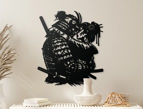 drevko Drevená nálepka na stenu Bojovník a princezná Rozmer obrazu: 44,5 x 39 cm, Farba dekorácie: Čierna