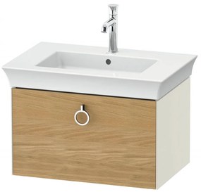 DURAVIT White Tulip závesná skrinka pod umývadlo, 1 zásuvka, 684 x 458 x 410 mm, dub prírodný masív/nordická biela vysoký lesk, WT42510H5H4