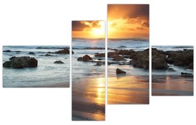Západ slnka pri mori, obraz