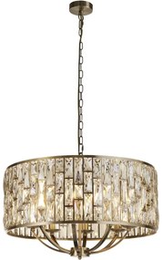 Searchlight 6588-8AB - Luster na reťazi BIJOU 8xE14/60W/230V mosadz