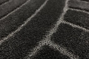 Kúpeľňový koberček Sash Sage tmavosivý, pruhy