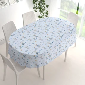 Biante Detský bavlnený oválny obrus Sandra SA-463 Medvedíky s balónikmi na svetlo modrom 60x100 cm