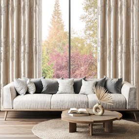 EUROFIRANY ZATEMŇOVACÍ ZÁVES NA KRÚŽKOCH IDALIA 140X250 CM LISTY