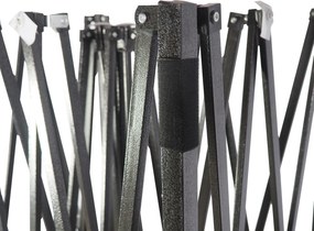 Rýchlorozkladací nožnicový stan 3x4,5m – oceľový, Čierna, 4 bočné plachty