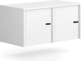 Nadstavba pre skrine FRAME, 2x dvere, 872 x 450 x 427 mm, mechanický zámok, biela