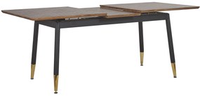 Rozkladací jedálenský stôl 160/200 x 90 cm tmavé drevo/čierna CALIFORNIA Beliani