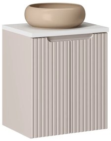 Závesná skrinka Nova Cashmere Wiki I s doskou a umývadlom 50 cm kašmírová/biela