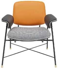 Palma stolička s podrúčkami čiernobielo-hnedá