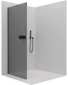 Cerano Santoro, sprchová zástena 80x195 cm, 6mm šedé sklo, čierny profil, CER-CER-424993