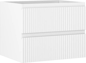 Mexen Rivel, kúpeľňová skrinka 60 cm, 2 zásuvky, drážkovaná, biela matná, 91A20-06047-2-BFF01