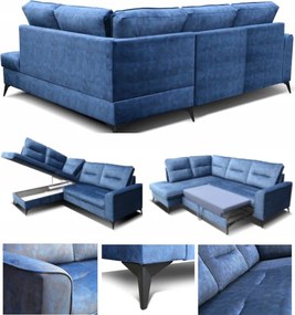 Štýlová moderná rohová sedačka 260×200 Nohy 15 CM Funkcia spánku Kongo RBN14