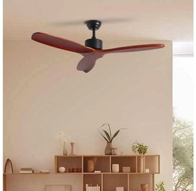 ZEVENTI - Stropný ventilátor CUENCA Wi-Fi Tuya čierna/dub + DO ZV0042
