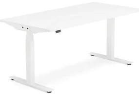 Výškovo nastaviteľný stôl MODULUS, T-rám, 1600x800 mm, biela/biela