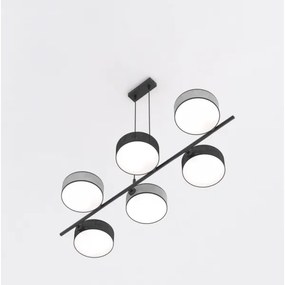 Závesný luster na lanku DRUMZ 6xE14/10W/230V čierna/šedá