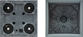 Plastový kvetináč SIERRAS SQUARE BETON EFFECT antracitový